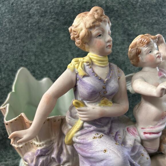 Porcelain Figurine Woman Cherubs at Sea MCM Andrea by Sadek - Picture 11 of 11